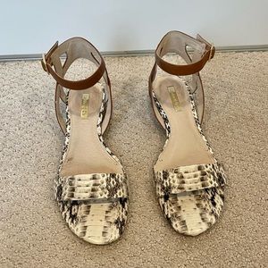 Louise et Cie Ankle Strap Snakeskin Sandals